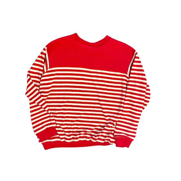 Vintage 80s Women's Lady Graff Striped Glitter Sweatshirt Top - Picture 3 of 6